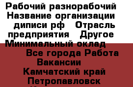 Рабочий-разнорабочий › Название организации ­ диписи.рф › Отрасль предприятия ­ Другое › Минимальный оклад ­ 18 000 - Все города Работа » Вакансии   . Камчатский край,Петропавловск-Камчатский г.